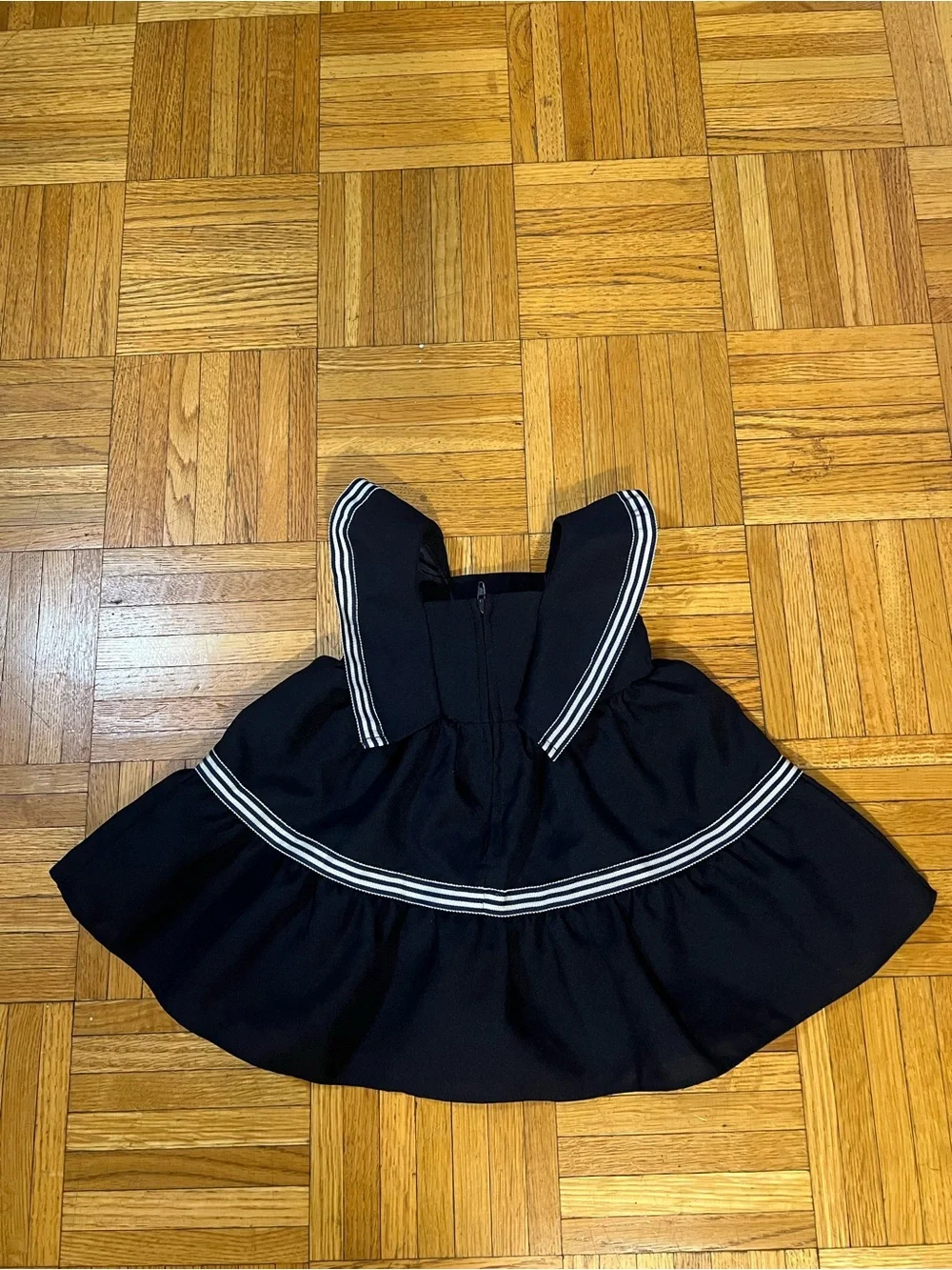 Future Sailor Bonnie Baby Navy Blue Sailor dress with white trim 3-6 months
